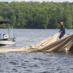  Opération antimyriophylle à épi au lac Brompton (Source : La Tribune)